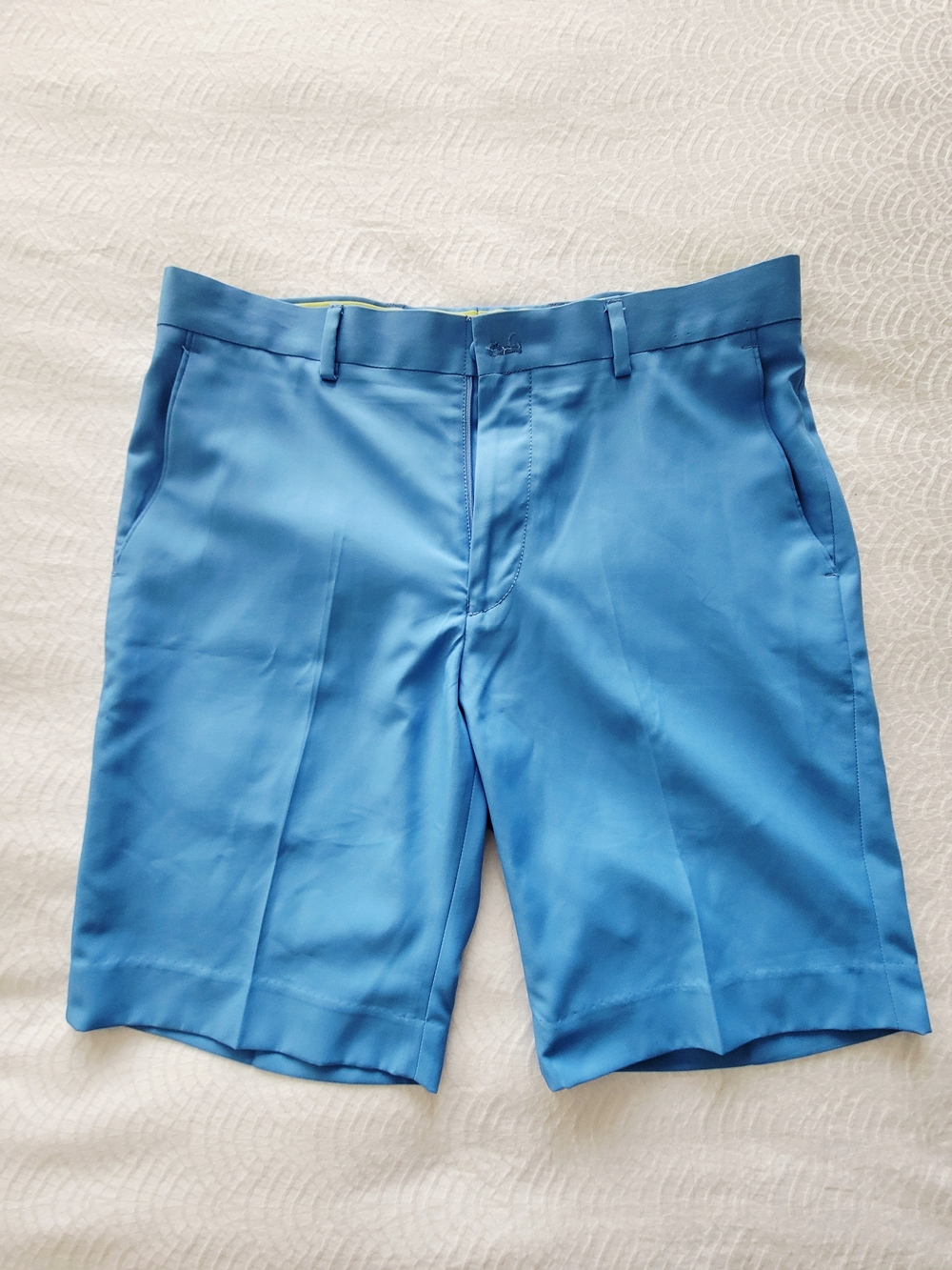 Louis Raphael Men's Golf Shorts 34W Turquoise Blue Performance Flat Front